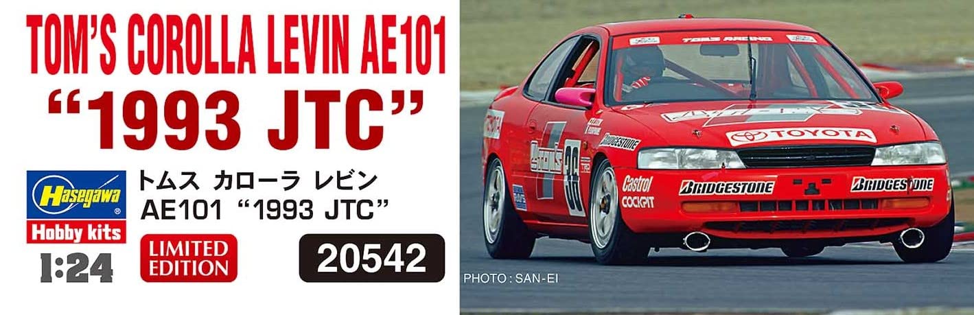 HASEGAWA 1/24 Tom'S Corolla Levin Ae101 1993 Jtc Plastic Model- Japan Figure Store - #1 Bring To You The Best Japanese Goods