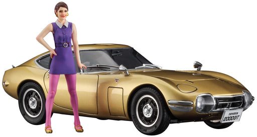 HASEGAWA 1/24 Toyota 2000Gt 'Gold' W/60'S Girls Model Figure Plastic Model- Japan Figure Store - #1 Bring To You The Best Japanese Goods