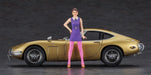 HASEGAWA 1/24 Toyota 2000Gt 'Gold' W/60'S Girls Model Figure Plastic Model- Japan Figure Store - #1 Bring To You The Best Japanese Goods