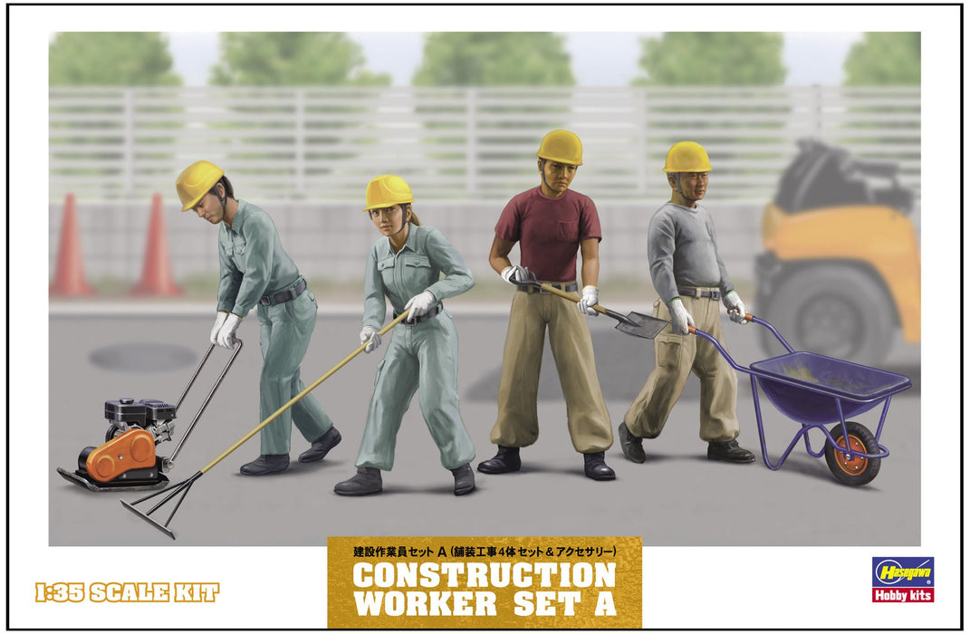 HASEGAWA 1/35 Construction Workers Set A Plastic Model- Japan Figure Store - #1 Bring To You The Best Japanese Goods
