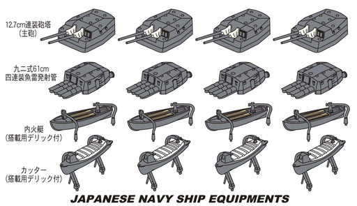 Hasegawa 1/350 Japanese Navy Ship Equipment Set D 12.7Cm Twin Turret- Japan Figure Store - #1 Bring To You The Best Japanese Goods