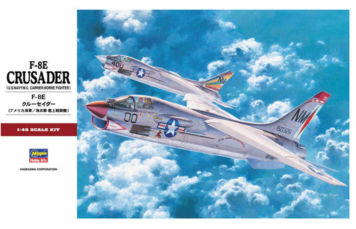 HASEGAWA 1/48 F-8E Crusader U.S. Navy/M.C. Carrier-Borne Fighter Plastic Model- Japan Figure Store - #1 Bring To You The Best Japanese Goods