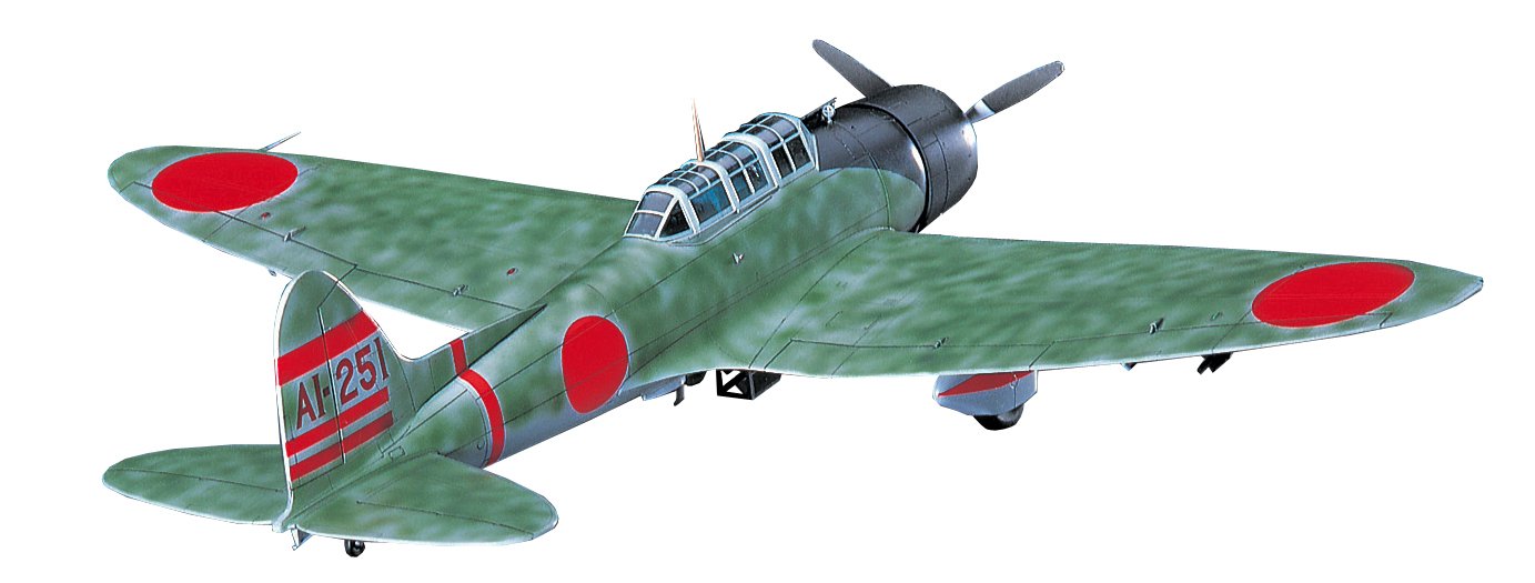 HASEGAWA 1/48 Aichi D3A1 Type 99 Carrier Dive Bomber Val Model 11 'Midway Island' Plastic Model- Japan Figure Store - #1 Bring To You The Best Japanese Goods