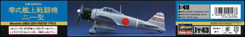 HASEGAWA 1/48 Mitsubishi A6M2B Zero Fighter Type 21 Plastic Model- Japan Figure Store - #1 Bring To You The Best Japanese Goods