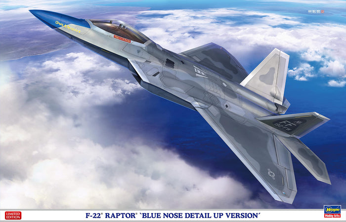 HASEGAWA 1/48 F22 Raptor Blue Nose Detail Up Ver. Plastic Model- Japan Figure Store - #1 Bring To You The Best Japanese Goods