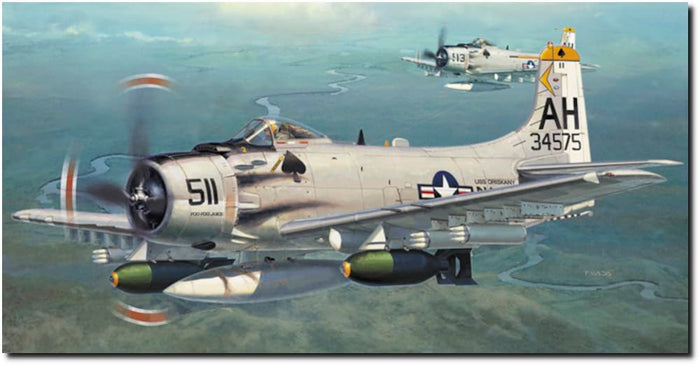 Hasegawa A-1H Skyraider American 1/72 Model with Rocket Pod 02466- Japan Figure Store - #1 Bring To You The Best Japanese Goods