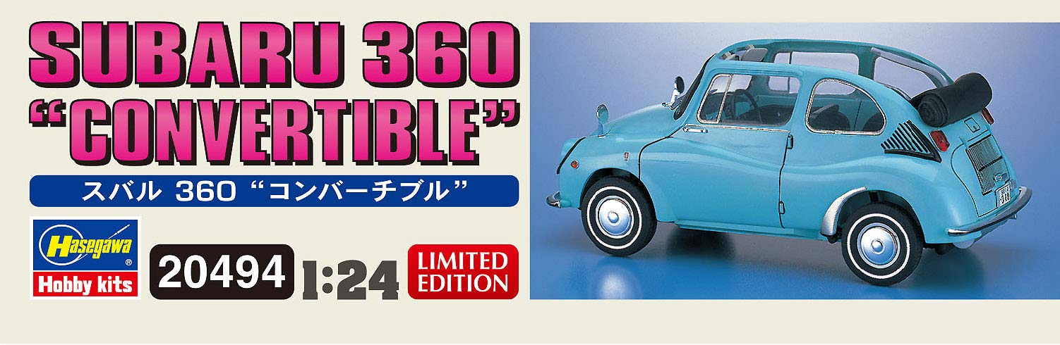 HASEGAWA 1/24 Subaru 360 Convertible Plastic Model- Japan Figure Store - #1 Bring To You The Best Japanese Goods