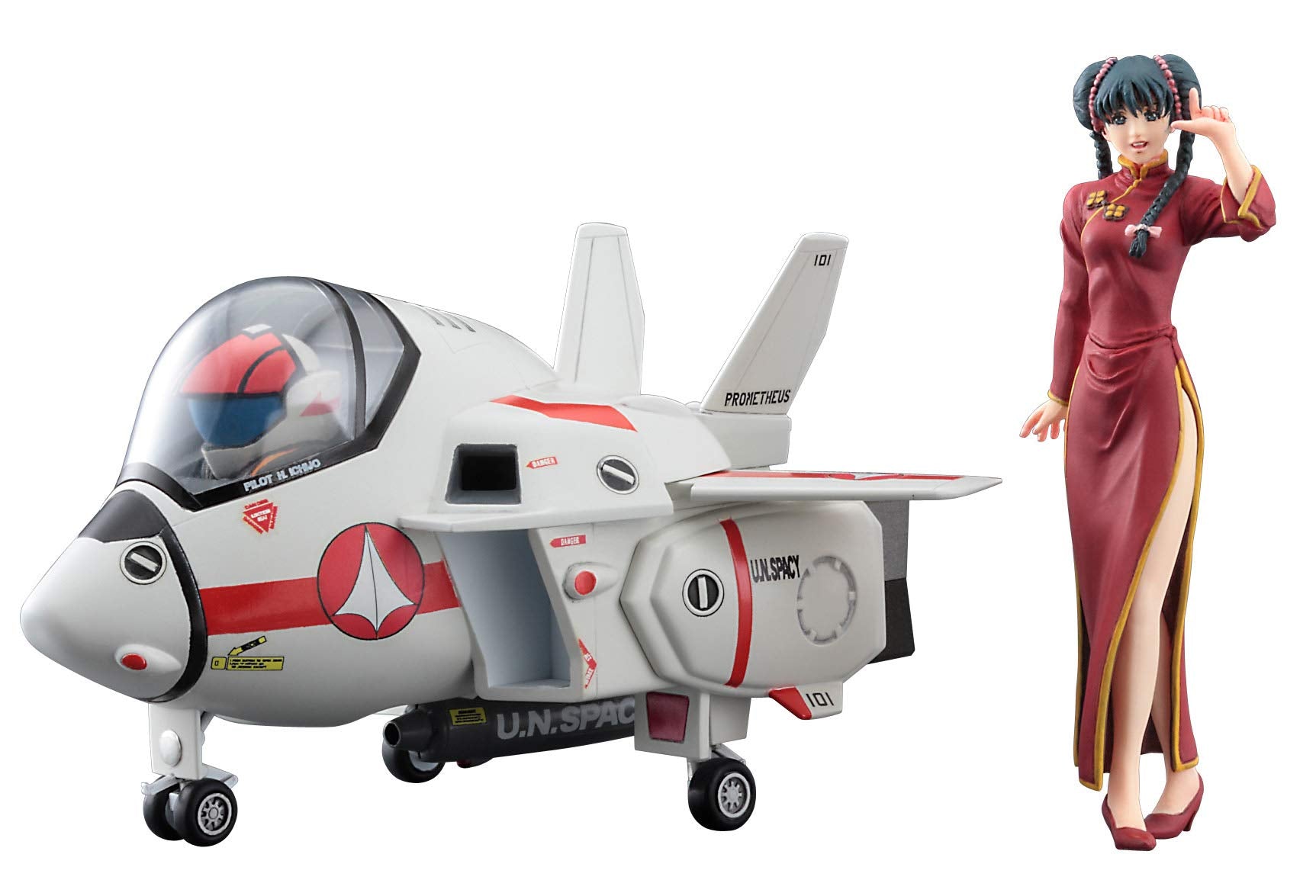 HASEGAWA 65847 Macross Lynn Minmay China Dress W/ Eggplane Vf-1J Valkyrie 1/72 Scale Kit- Japan Figure Store - #1 Bring To You The Best Japanese Goods