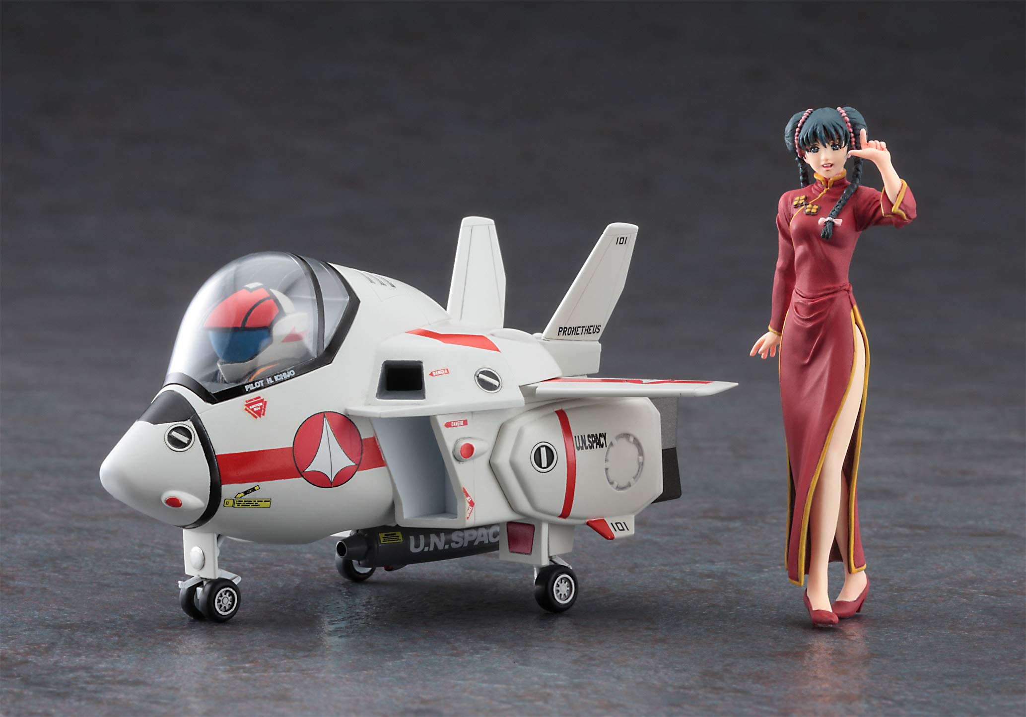 HASEGAWA 65847 Macross Lynn Minmay China Dress W/ Eggplane Vf-1J Valkyrie 1/72 Scale Kit- Japan Figure Store - #1 Bring To You The Best Japanese Goods