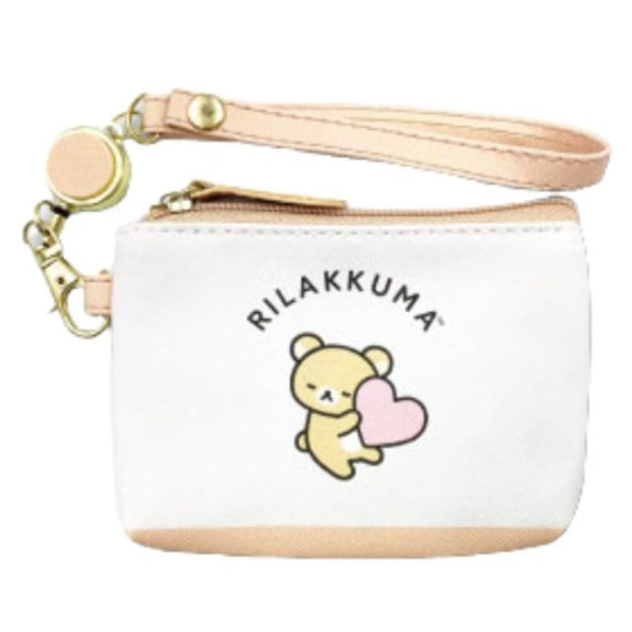San-X Rilakkuma Heart Relanowa Reel Pass Pouch by Hatayama Shoji H8.5 x W13 x D2 cm- Japan Figure Store - #1 Bring To You The Best Japanese Goods
