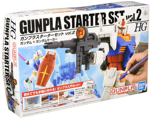 BANDAI Hguc Gunpla Starter Set Vol.2 Gundam Rx-78-2 + Gundam Marker 1/144 Scale Kit- Japan Figure Store - #1 Bring To You The Best Japanese Goods