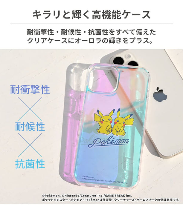 Hamee Pokemon Iphone 14/13 Hybrid Case (Pikachu) Transp. Clear Shockproof Antibac. Anti-Yellow- Japan Figure Store - #1 Bring To You The Best Japanese Goods