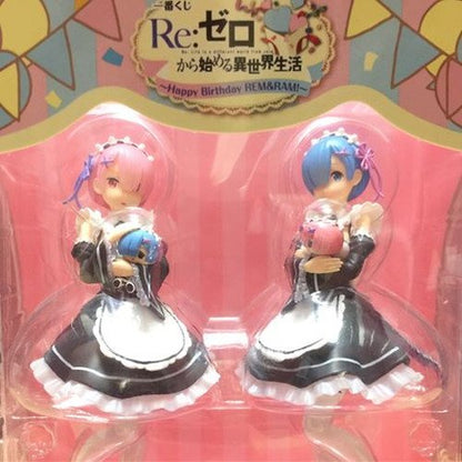 Generic Product Japan Ichiban Kuji Re:Zero Happy Birthday Rem & Ram Figures Prize A- Japan Figure Store - #1 Bring To You The Best Japanese Goods