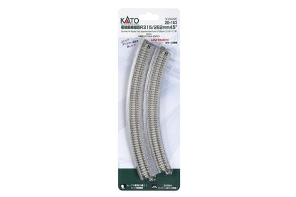 Kato N Gauge Double Track Curved Line R315/282-45° Railway Model 2Pcs- Japan Figure Store - #1 Bring To You The Best Japanese Goods