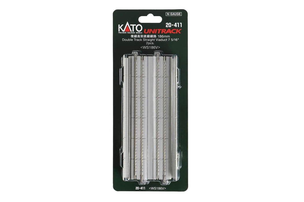 Kato Double Track Elevated Straight Line Rail Model N Gauge 186mm - 2 Piece Set- Japan Figure Store - #1 Bring To You The Best Japanese Goods