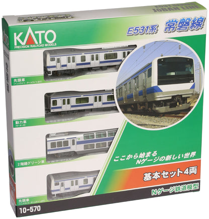 Kato N Gauge E531 Series Basic 4-Car Set - 10-570 Railway Model Joban Line Train- Japan Figure Store - #1 Bring To You The Best Japanese Goods