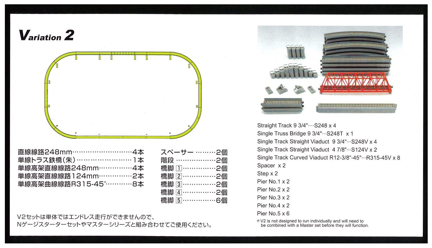 Kato N Gauge Inner Double Track 20-861 Rail Set V2- Japan Figure Store - #1 Bring To You The Best Japanese Goods