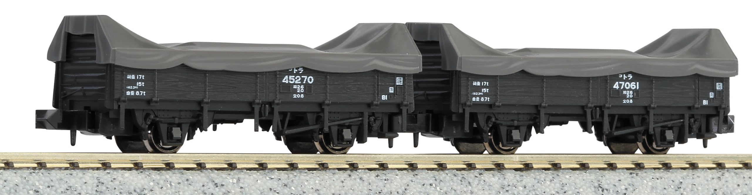 Kato N Gauge Tora 45000 Railroad Model - 2 Cars Freight Car with Cargo 8027-1- Japan Figure Store - #1 Bring To You The Best Japanese Goods
