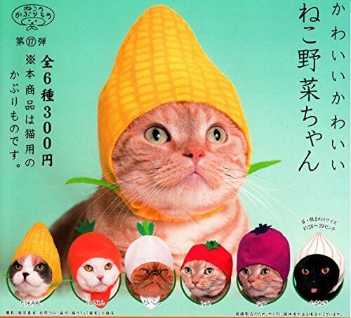 Kitan Club Headgear Of The Cat For Vegetables All 6 Set Gashapon Mascot Toys- Japan Figure Store - #1 Bring To You The Best Japanese Goods