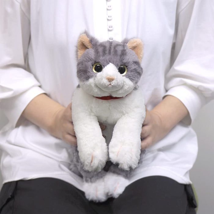 SUNLEMON Plush Doll Hiza Neko Sabashiro Gray/White Cat Size S- Japan Figure Store - #1 Bring To You The Best Japanese Goods