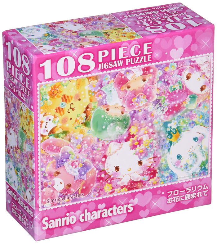 BEVERLY 108-842 Jigsaw Puzzle Hello Kitty Sanrio Characters Surrounded By Flowers 108 Pieces- Japan Figure Store - #1 Bring To You The Best Japanese Goods