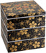 Maeju Japan Lacquerware Jubako 3-Tier Hana No Mai 21.5Cm Square 4-5 People 7R-773- Japan Figure Store - #1 Bring To You The Best Japanese Goods