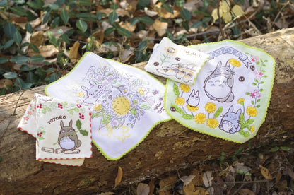 MARUSHIN Studio Ghibli My Neighbor Totoro Full Embroidery Mini Towel 'Four Seasons Of Nature'- Japan Figure Store - #1 Bring To You The Best Japanese Goods
