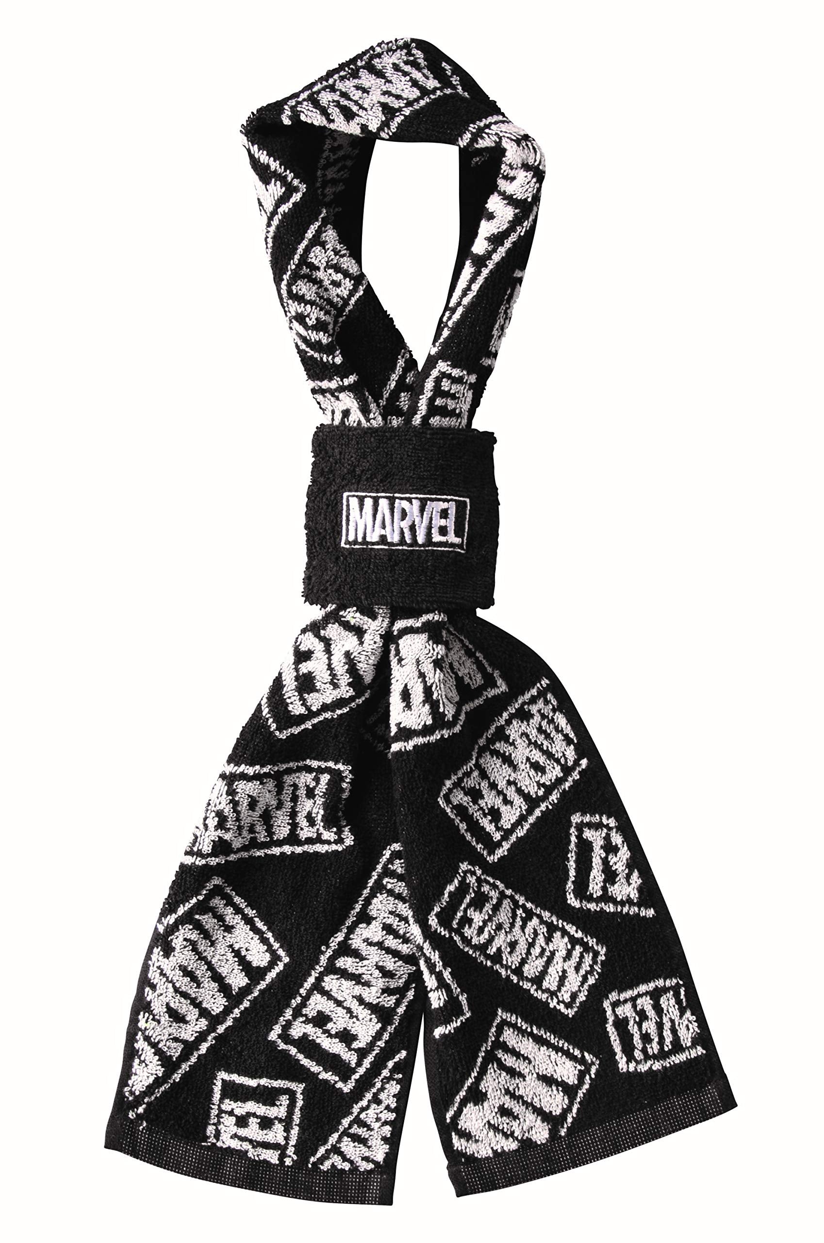 MARUSHIN Marvel Scarf Towel With Wristband Black- Japan Figure Store - #1 Bring To You The Best Japanese Goods