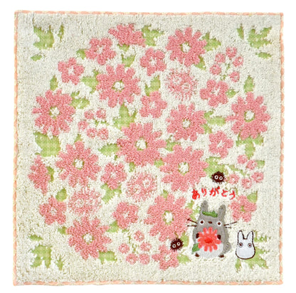 Marushin Towel Gift Ghibli My Neighbor Totoro Totoro And Flower 1105044500 H12 X W12 X D3Cm (Mt) W23 X H23Cm- Japan Figure Store - #1 Bring To You The Best Japanese Goods