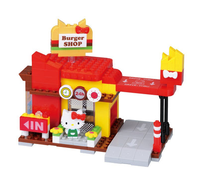 KAWADA Pk-008 Nanoblock Plus Sanrio Hello Kitty Burger Shop- Japan Figure Store - #1 Bring To You The Best Japanese Goods