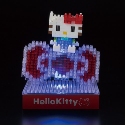 KAWADA Nbh-078 Nanoblock Led Sanrio Hello Kitty And Big Ribbon- Japan Figure Store - #1 Bring To You The Best Japanese Goods