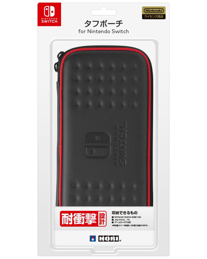 HORI Tough Hard Pouch Black & Red For Nintendo Switch- Japan Figure Store - #1 Bring To You The Best Japanese Goods