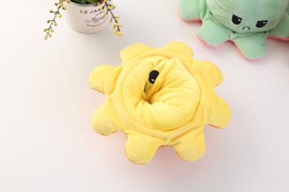 Slinx Octopus Plush Toy Angry Face And Laughing Face (Orange x Yellow) 20cm Japan Reversible Gift- Japan Figure Store - #1 Bring To You The Best Japanese Goods