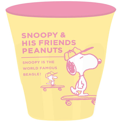 Onishi Ken Sales Peanuts Snoopy Melamine Tumbler Skateboard Yellow Φ8.8 × H9Cm Ph-600- Japan Figure Store - #1 Bring To You The Best Japanese Goods