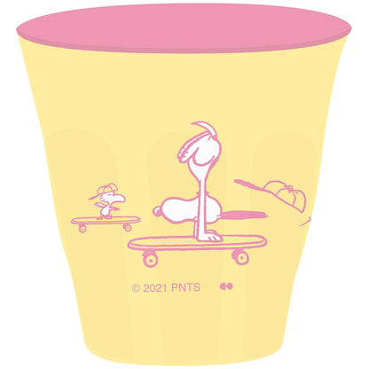 Onishi Ken Sales Peanuts Snoopy Melamine Tumbler Skateboard Yellow Φ8.8 × H9Cm Ph-600- Japan Figure Store - #1 Bring To You The Best Japanese Goods