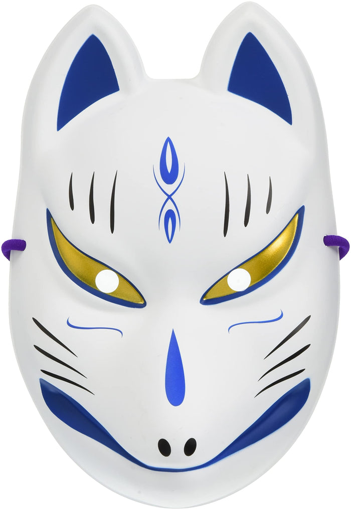 Party City Japanese-Style Folk Art Mask Fox Blue - Japanese Fox Masks - Traditional Half Masks- Japan Figure Store - #1 Bring To You The Best Japanese Goods
