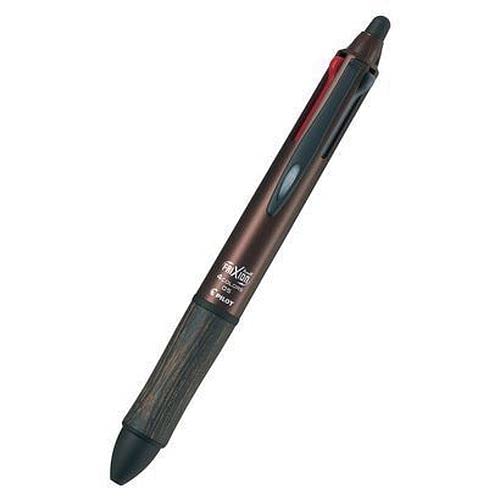 Pilot Frixion Ball 4 Wood 0.5Mm 4-Color Erasable Ballpoint Pen (Brown) - Japan - Bulk Set Of 3- Japan Figure Store - #1 Bring To You The Best Japanese Goods