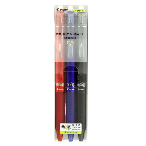Pilot Frixion Ball Knock 0.5 Erasable Ballpoint Pen 3 Colors Japan Lfbk-69Ef-3C- Japan Figure Store - #1 Bring To You The Best Japanese Goods