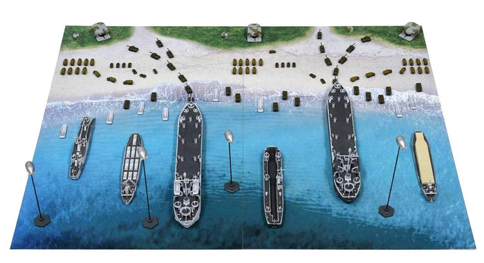 PIT-ROAD Sps07 Wwii Normandy Landing Operation D-Day Scene Paper Base 1/700 Scale- Japan Figure Store - #1 Bring To You The Best Japanese Goods