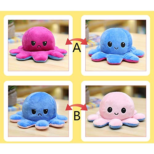 Seinal Reversible Octopus Angry Face And Laughing Face (Pink Koi Blue) Japanese Stuffed Octopus- Japan Figure Store - #1 Bring To You The Best Japanese Goods