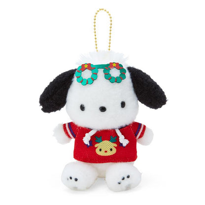 Sanrio Pochacco Mascot Holder (Christmas Sweater Design)- Japan Figure Store - #1 Bring To You The Best Japanese Goods