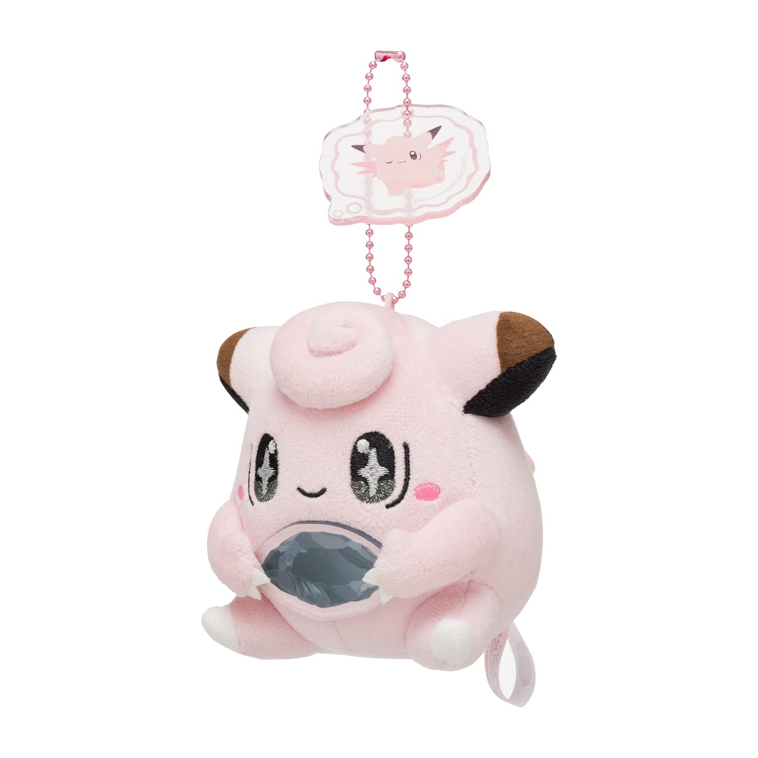 POKEMON CENTER ORIGINAL Plush Mascot Keychain Shinka No Ishi Clefairy & Moon Stone Clefable- Japan Figure Store - #1 Bring To You The Best Japanese Goods