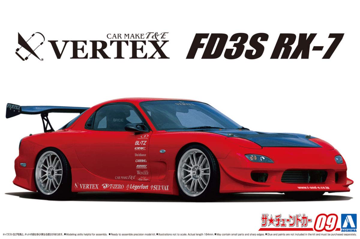 AOSHIMA The Tuned Car 1/24 Mazda Vertex Fd3S Rx-7 '99 Plastic Model- Japan Figure Store - #1 Bring To You The Best Japanese Goods