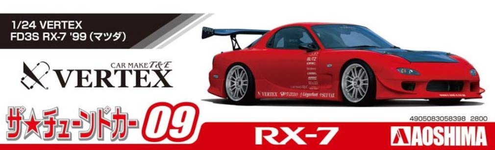 AOSHIMA The Tuned Car 1/24 Mazda Vertex Fd3S Rx-7 '99 Plastic Model- Japan Figure Store - #1 Bring To You The Best Japanese Goods