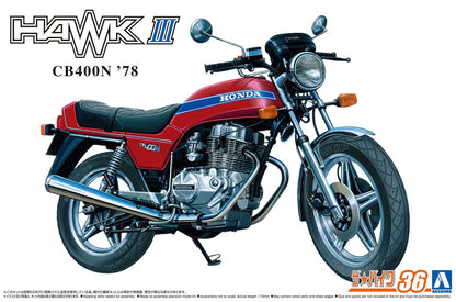 AOSHIMA - Bike No.36 1/12 Honda Cb400N Hawk-Iii '78 Plastic Model- Japan Figure Store - #1 Bring To You The Best Japanese Goods