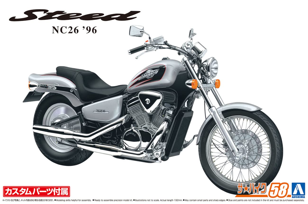 AOSHIMA The Bike 1/12 Honda Nc26 Steed Vse '96 W/ Custom Parts Plastic Model- Japan Figure Store - #1 Bring To You The Best Japanese Goods