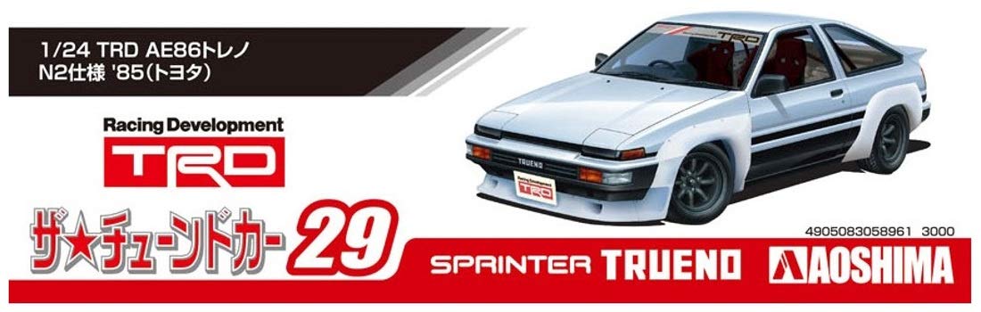 AOSHIMA The Tuned Car 1/24 Trd Ae86 Trueno N2 Ver. '85 Toyota Plastic Model- Japan Figure Store - #1 Bring To You The Best Japanese Goods