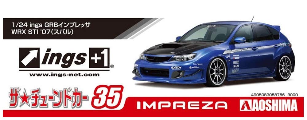 AOSHIMA The Tuned Car 1/24 Subaru Ings Grb Impreza Wrx Sti '07 Plastic Model- Japan Figure Store - #1 Bring To You The Best Japanese Goods