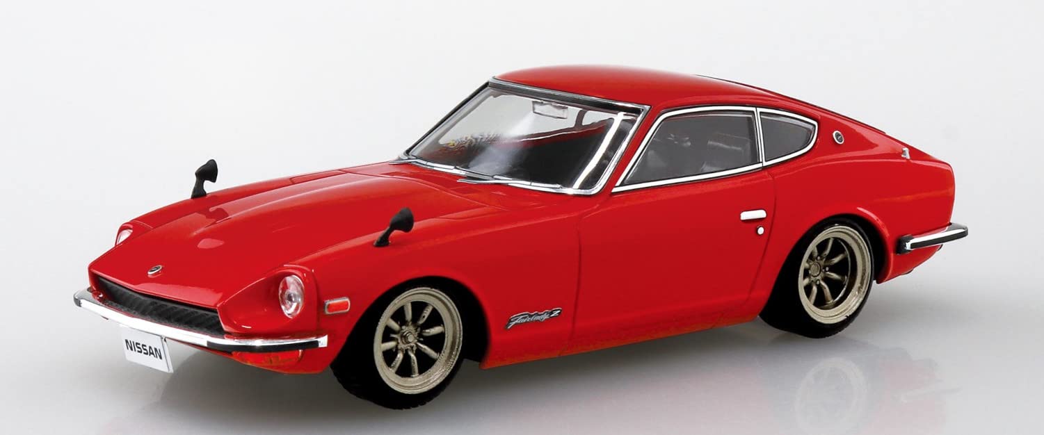 AOSHIMA The Snap Kit 1/32 Nissan S30 Fairlady Z Custom Wheel Red Plastic Model- Japan Figure Store - #1 Bring To You The Best Japanese Goods