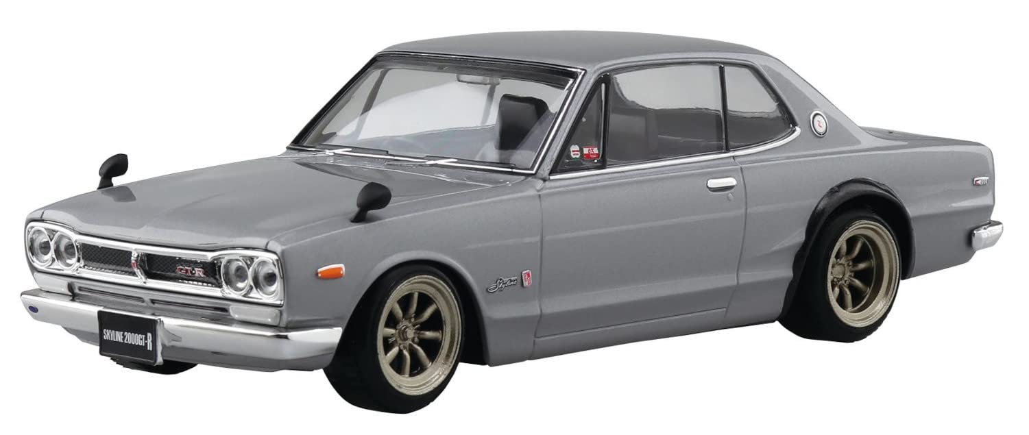 AOSHIMA The Snap Kit 1/32 Nissan Skyline 2000Gt-R Custom Wheel Silver Plastic Model- Japan Figure Store - #1 Bring To You The Best Japanese Goods